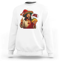 Funny Jesus Taco Mexican Sweatshirt Let Us Taco About Jesus - Wonder Print Shop