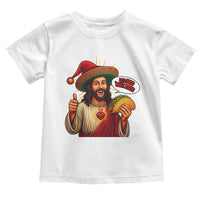 Funny Jesus Taco Mexican Toddler T Shirt Let Us Taco About Jesus - Wonder Print Shop