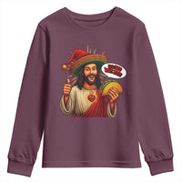 Funny Jesus Taco Mexican Youth Sweatshirt Let Us Taco About Jesus - Wonder Print Shop