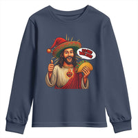 Funny Jesus Taco Mexican Youth Sweatshirt Let Us Taco About Jesus - Wonder Print Shop
