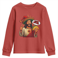 Funny Jesus Taco Mexican Youth Sweatshirt Let Us Taco About Jesus - Wonder Print Shop