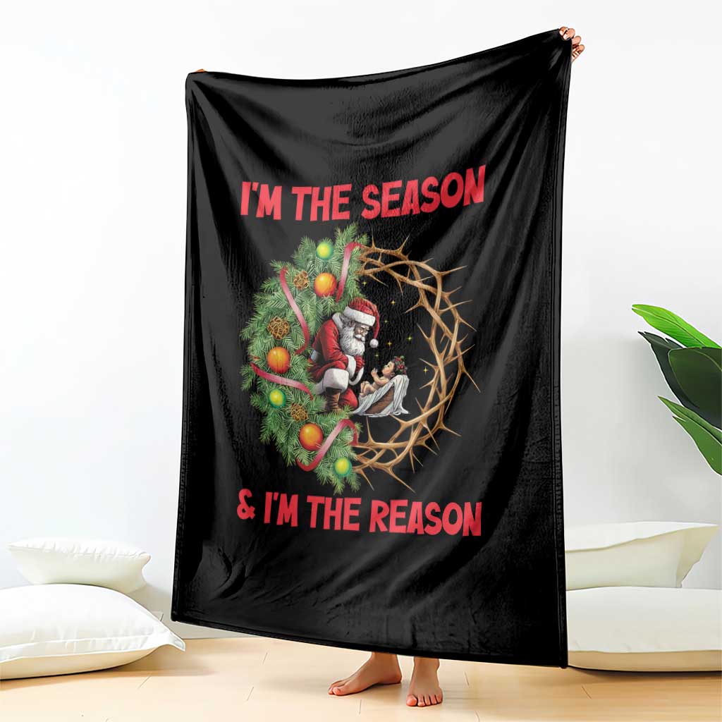 Santa Christmas Throw Blanket Baby Jesus Christian Xmas - Wonder Print Shop