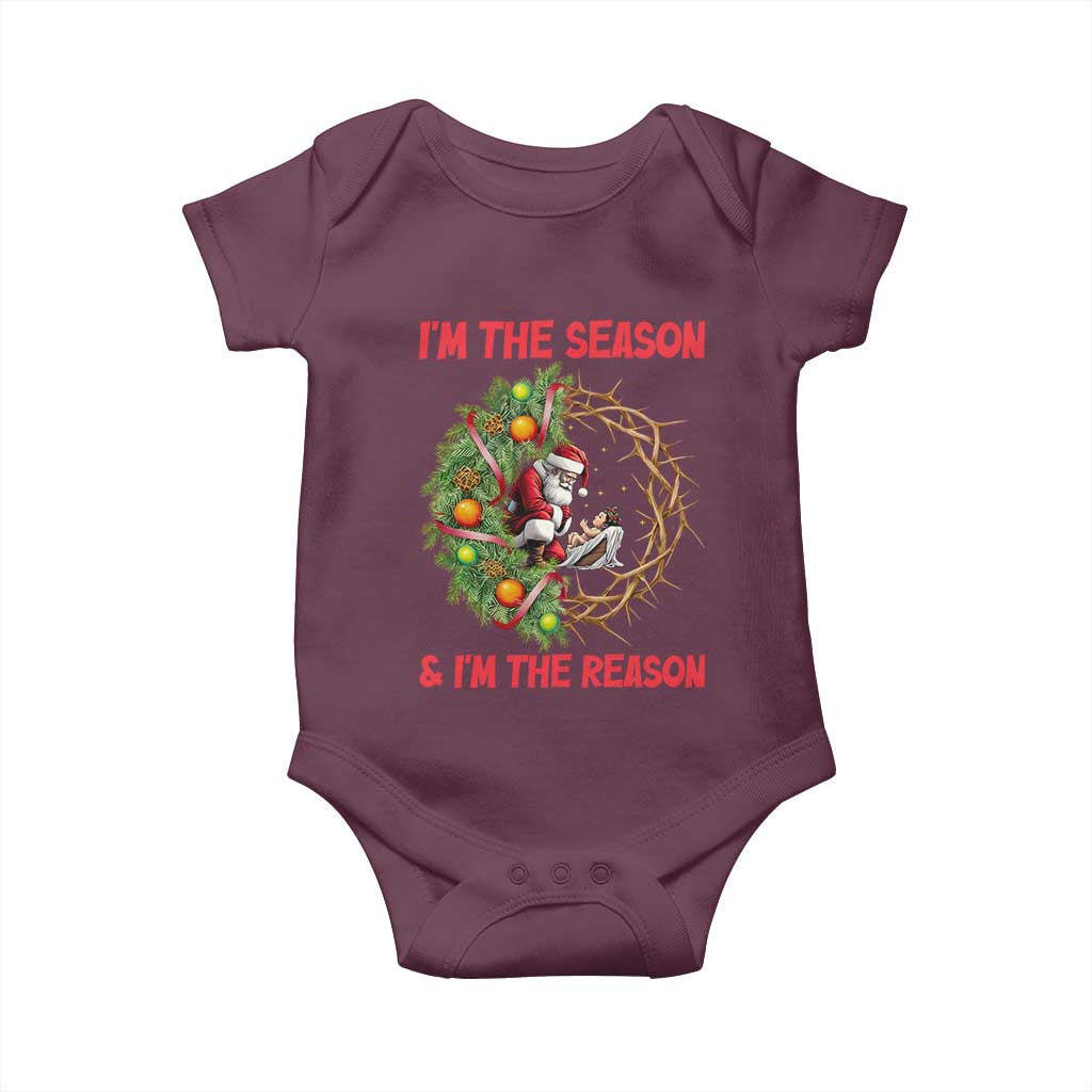 Santa Christmas Baby Onesie Baby Jesus Christian Xmas - Wonder Print Shop