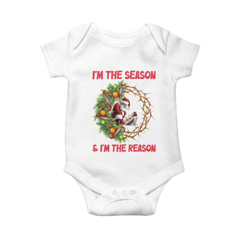 Santa Christmas Baby Onesie Baby Jesus Christian Xmas - Wonder Print Shop