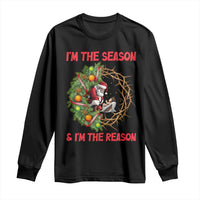 Santa Christmas Long Sleeve Shirt Baby Jesus Christian Xmas - Wonder Print Shop