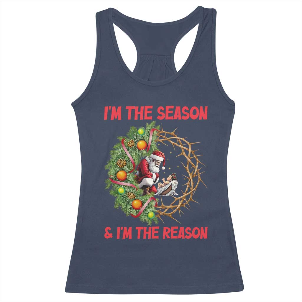 Santa Christmas Racerback Tank Top Baby Jesus Christian Xmas - Wonder Print Shop