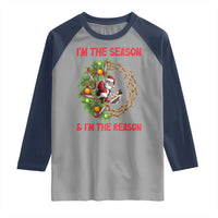 Santa Christmas Raglan Shirt Baby Jesus Christian Xmas - Wonder Print Shop
