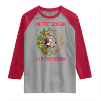 Santa Christmas Raglan Shirt Baby Jesus Christian Xmas - Wonder Print Shop
