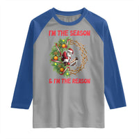 Santa Christmas Raglan Shirt Baby Jesus Christian Xmas - Wonder Print Shop
