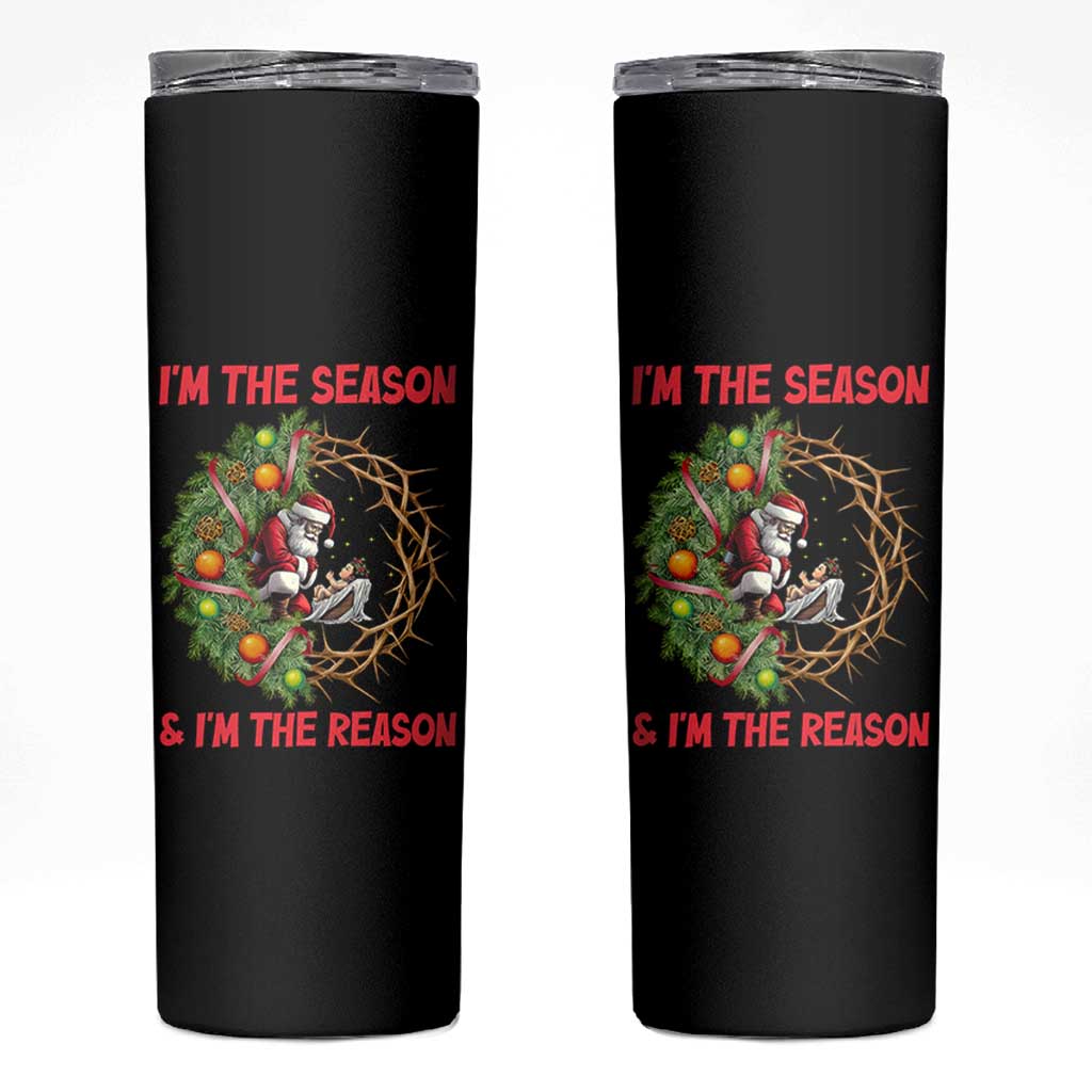 Santa Christmas Skinny Tumbler Baby Jesus Christian Xmas - Wonder Print Shop