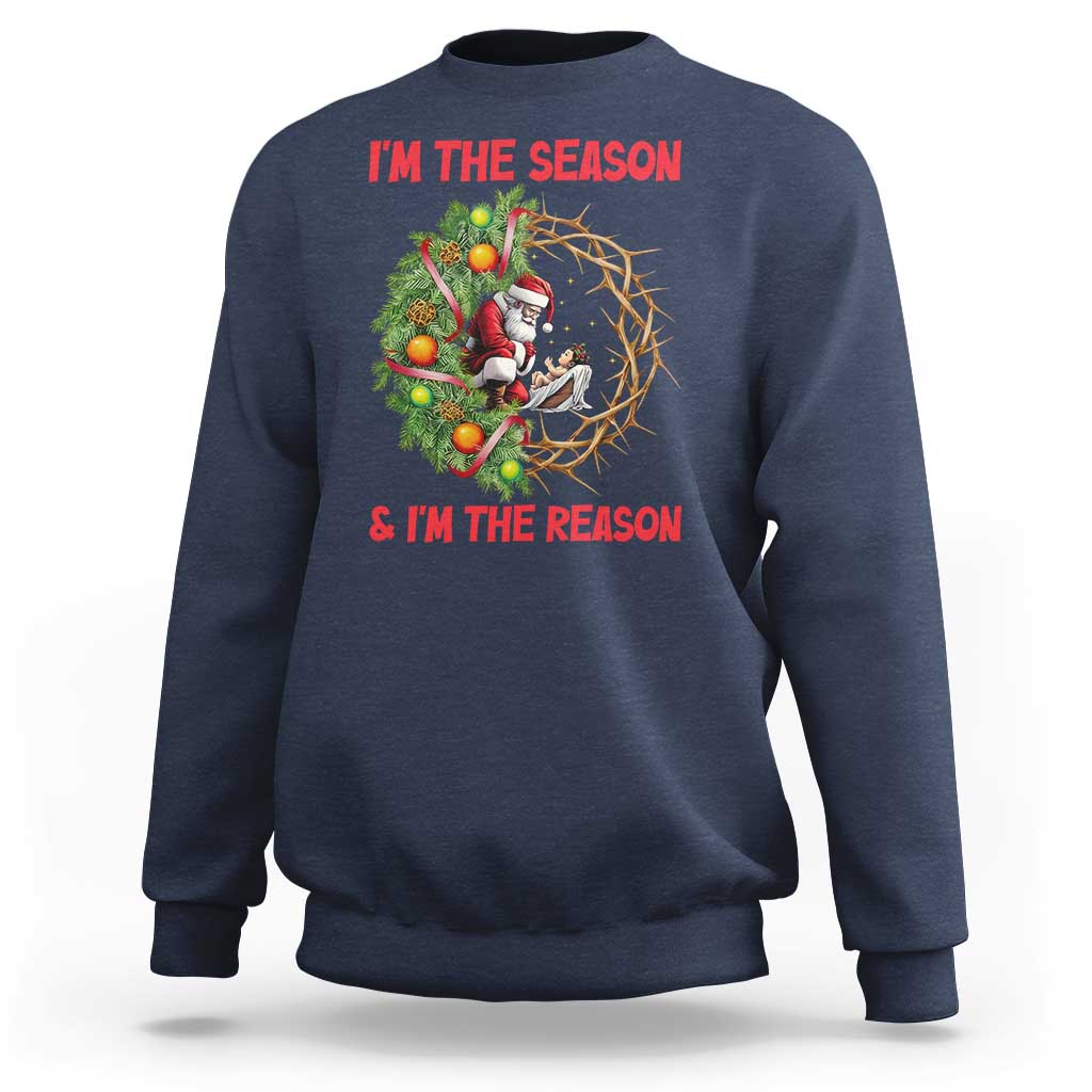 Santa Christmas Sweatshirt Baby Jesus Christian Xmas - Wonder Print Shop