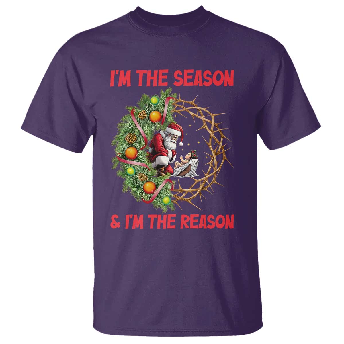Santa Christmas T Shirt Baby Jesus Christian Xmas - Wonder Print Shop