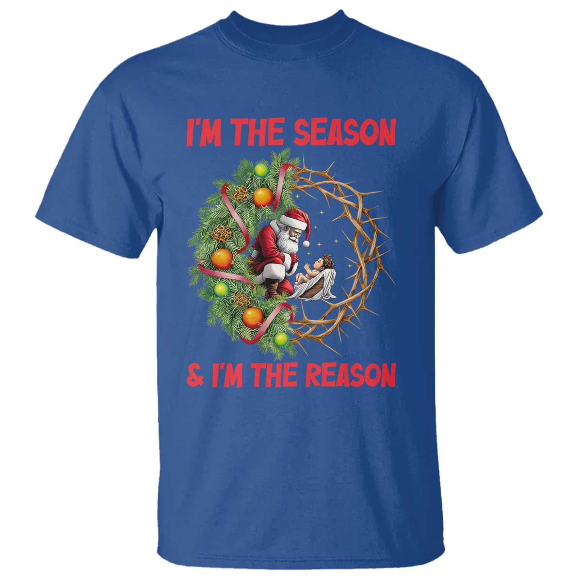 Santa Christmas T Shirt Baby Jesus Christian Xmas - Wonder Print Shop