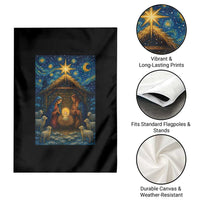 Jesus Christmas Garden Flag Starry Night Nativity Scene Xmas - Wonder Print Shop
