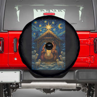 Jesus Christmas Spare Tire Cover Starry Night Nativity Scene Xmas - Wonder Print Shop