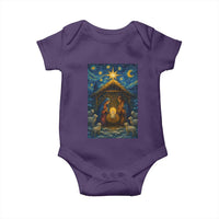 Jesus Christmas Baby Onesie Starry Night Nativity Scene Xmas - Wonder Print Shop