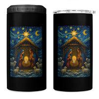 Jesus Christmas 4 in 1 Can Cooler Tumbler Starry Night Nativity Scene Xmas - Wonder Print Shop