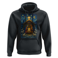 Jesus Christmas Hoodie Starry Night Nativity Scene Xmas - Wonder Print Shop