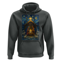 Jesus Christmas Hoodie Starry Night Nativity Scene Xmas - Wonder Print Shop