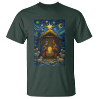 Jesus Christmas T Shirt Starry Night Nativity Scene Xmas - Wonder Print Shop