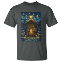 Jesus Christmas T Shirt Starry Night Nativity Scene Xmas - Wonder Print Shop