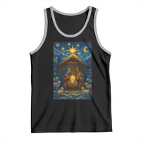 Jesus Christmas Tank Top Starry Night Nativity Scene Xmas - Wonder Print Shop