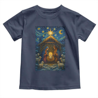 Jesus Christmas Toddler T Shirt Starry Night Nativity Scene Xmas - Wonder Print Shop