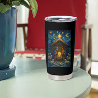 Jesus Christmas Tumbler Cup Starry Night Nativity Scene Xmas - Wonder Print Shop