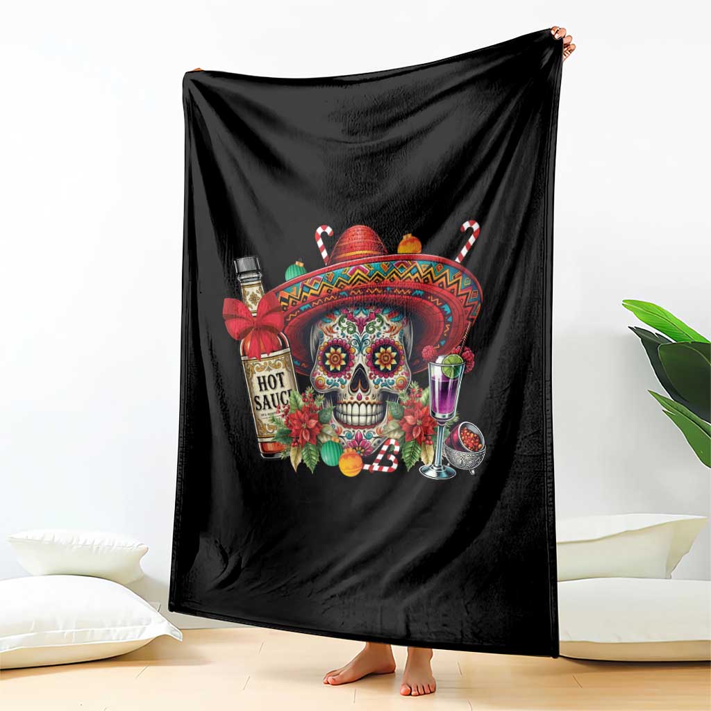 Cinco De Mayo Christmas Throw Blanket Mexican Sugar Skull Sombrero Tequila Party - Wonder Print Shop