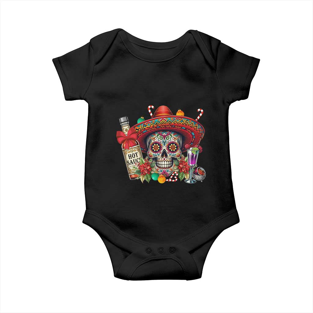 Cinco De Mayo Christmas Baby Onesie Mexican Sugar Skull Sombrero Tequila Party - Wonder Print Shop