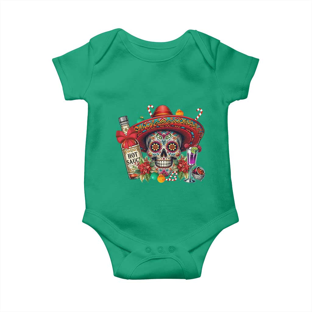 Cinco De Mayo Christmas Baby Onesie Mexican Sugar Skull Sombrero Tequila Party - Wonder Print Shop