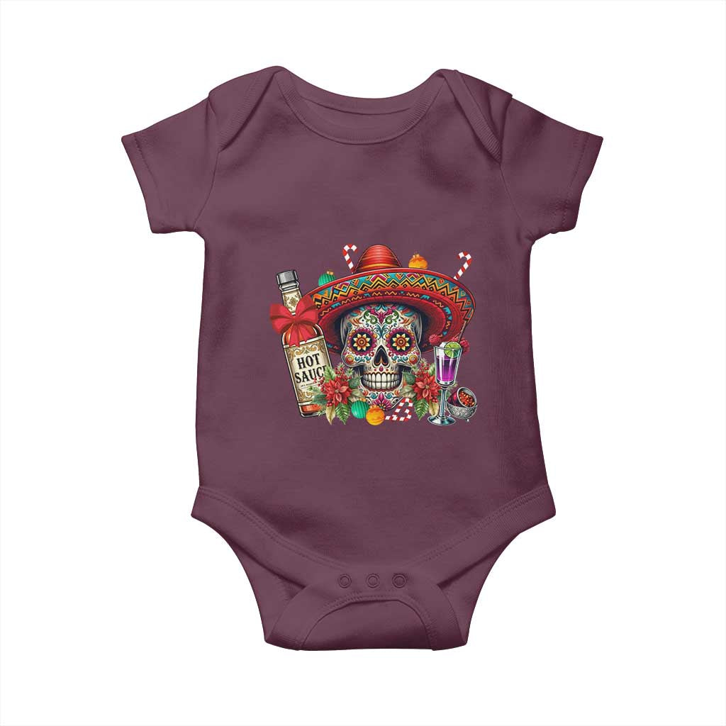 Cinco De Mayo Christmas Baby Onesie Mexican Sugar Skull Sombrero Tequila Party - Wonder Print Shop