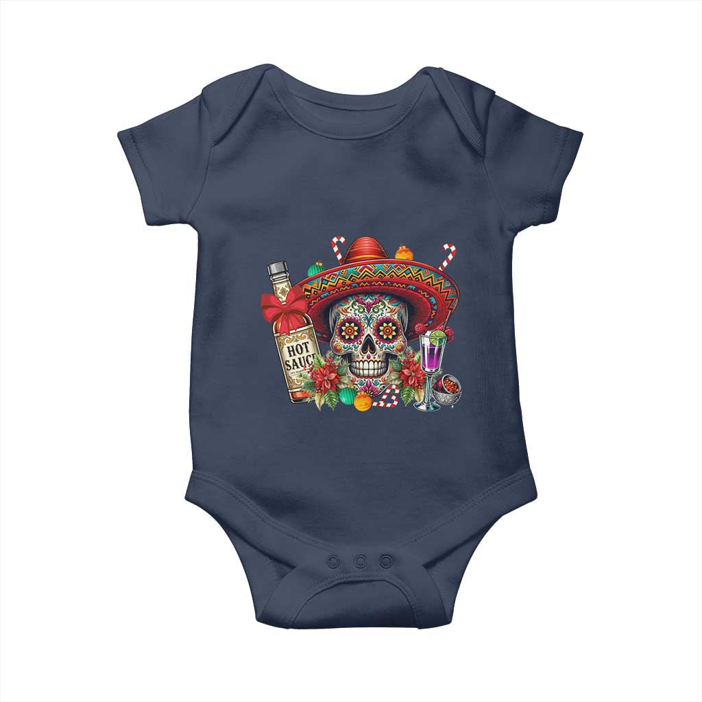 Cinco De Mayo Christmas Baby Onesie Mexican Sugar Skull Sombrero Tequila Party - Wonder Print Shop