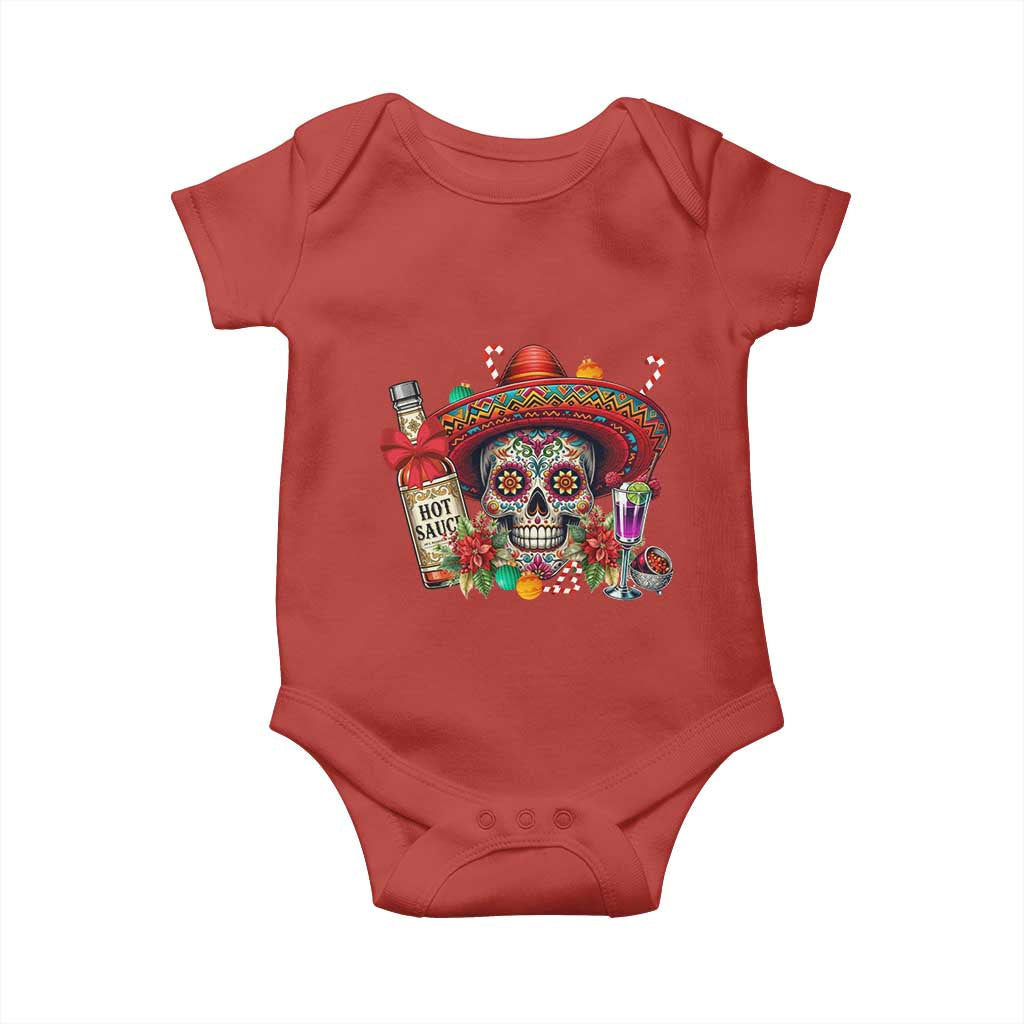 Cinco De Mayo Christmas Baby Onesie Mexican Sugar Skull Sombrero Tequila Party - Wonder Print Shop