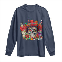 Cinco De Mayo Christmas Long Sleeve Shirt Mexican Sugar Skull Sombrero Tequila Party - Wonder Print Shop