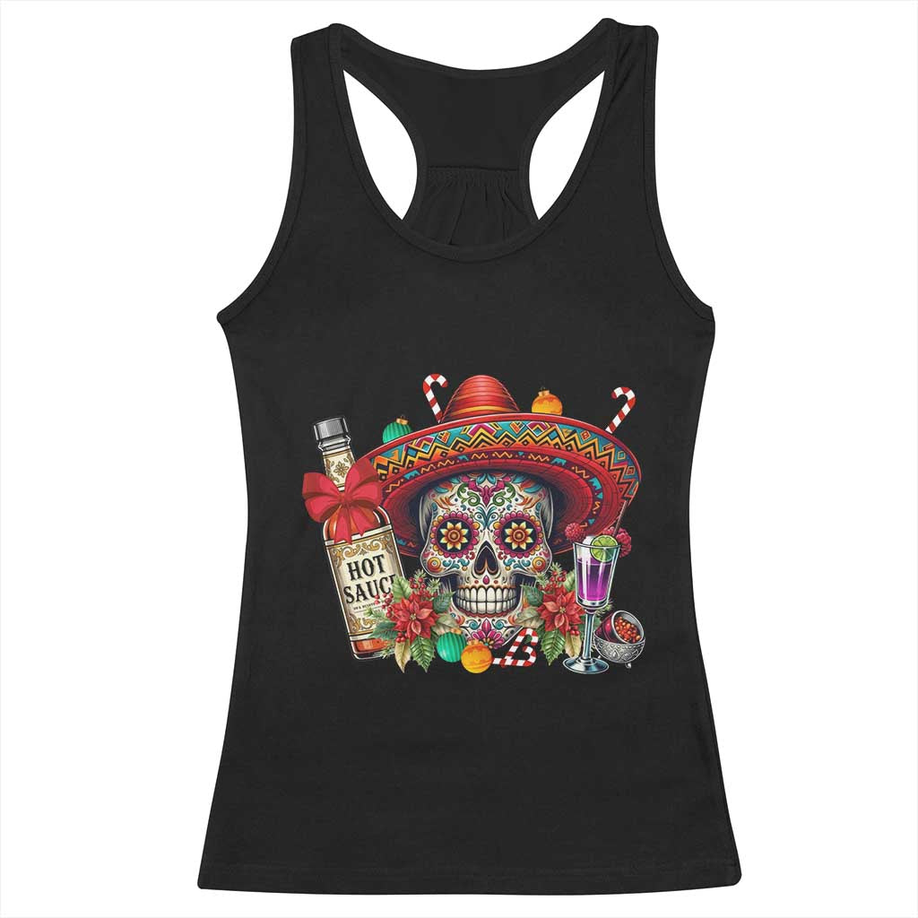 Cinco De Mayo Christmas Racerback Tank Top Mexican Sugar Skull Sombrero Tequila Party - Wonder Print Shop