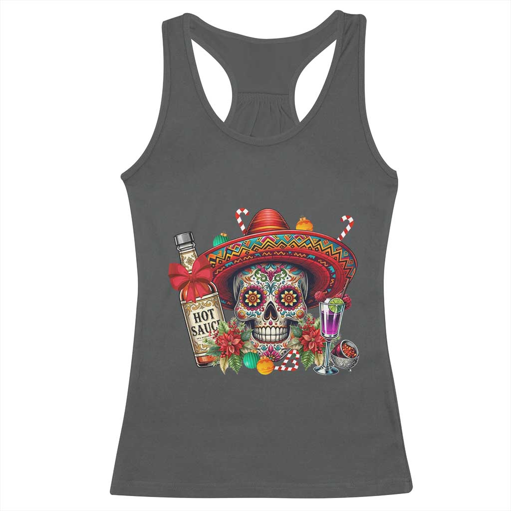 Cinco De Mayo Christmas Racerback Tank Top Mexican Sugar Skull Sombrero Tequila Party - Wonder Print Shop