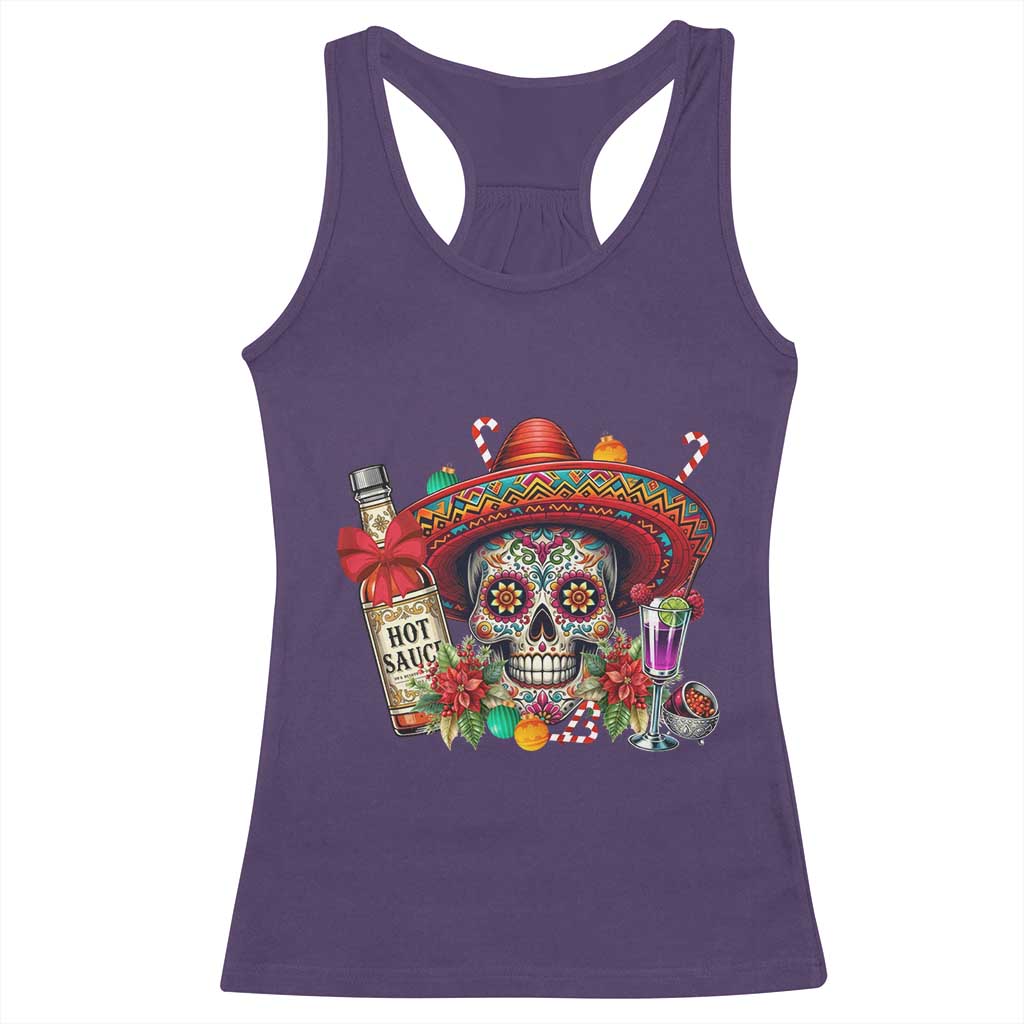 Cinco De Mayo Christmas Racerback Tank Top Mexican Sugar Skull Sombrero Tequila Party - Wonder Print Shop
