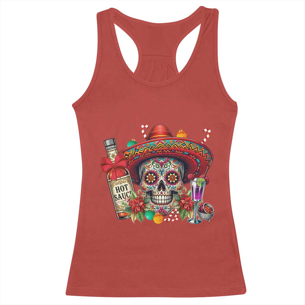 Cinco De Mayo Christmas Racerback Tank Top Mexican Sugar Skull Sombrero Tequila Party - Wonder Print Shop