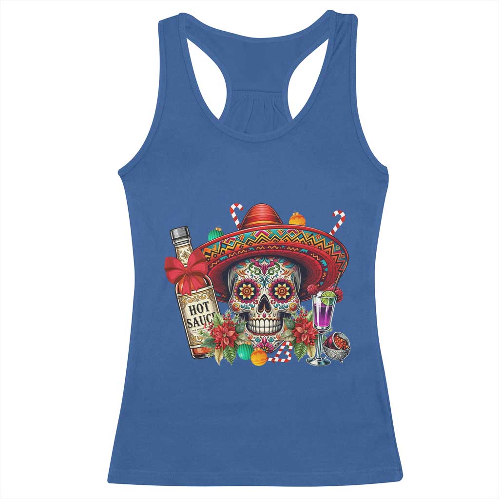 Cinco De Mayo Christmas Racerback Tank Top Mexican Sugar Skull Sombrero Tequila Party - Wonder Print Shop