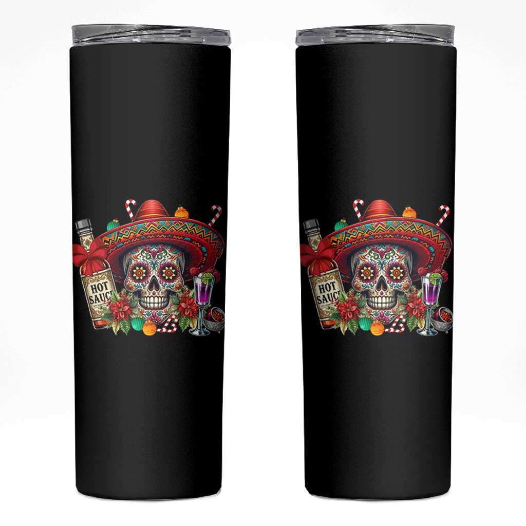 Cinco De Mayo Christmas Skinny Tumbler Mexican Sugar Skull Sombrero Tequila Party - Wonder Print Shop