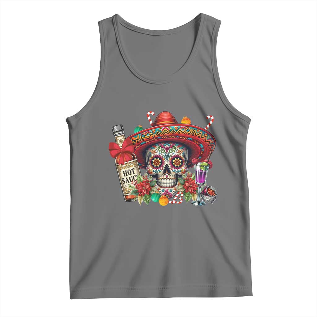 Cinco De Mayo Christmas Tank Top Mexican Sugar Skull Sombrero Tequila Party - Wonder Print Shop