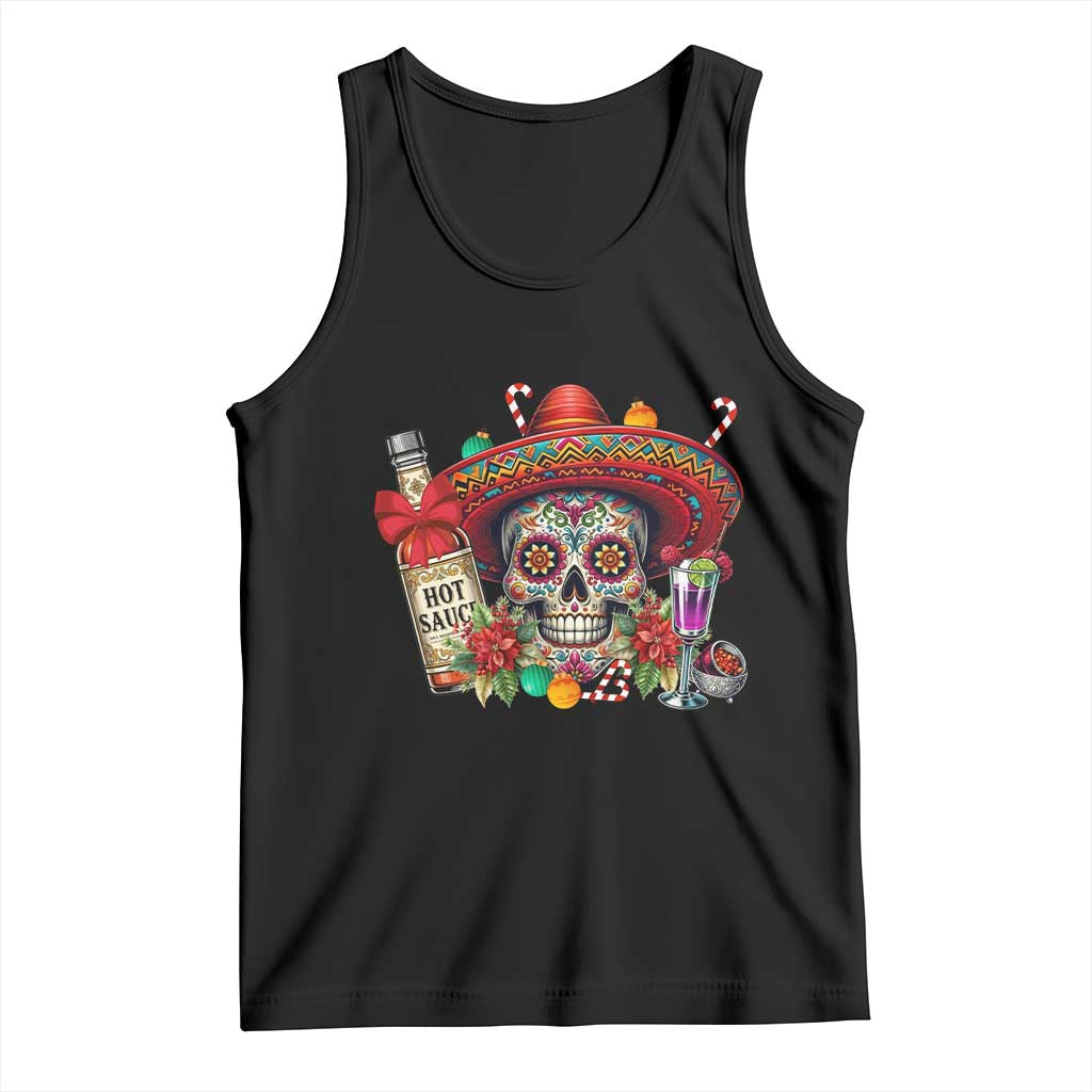 Cinco De Mayo Christmas Tank Top Mexican Sugar Skull Sombrero Tequila Party - Wonder Print Shop