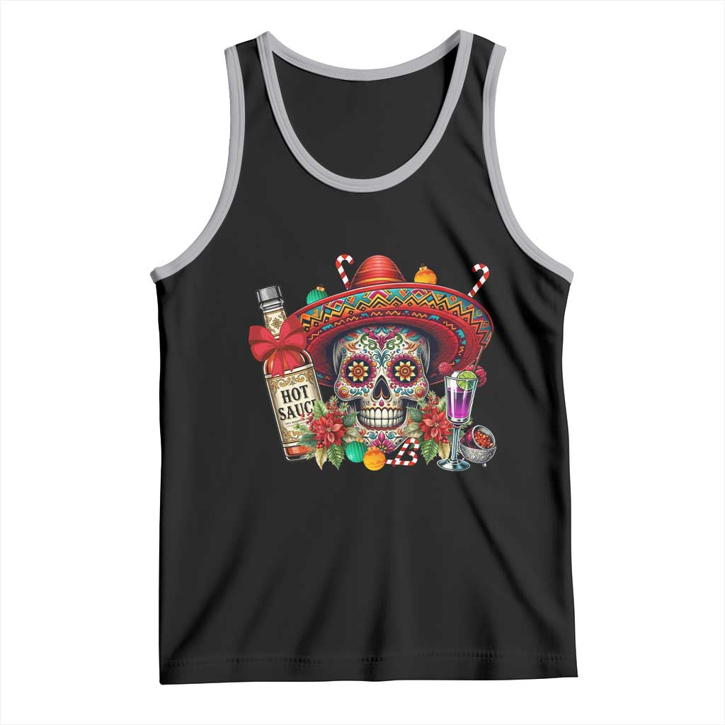Cinco De Mayo Christmas Tank Top Mexican Sugar Skull Sombrero Tequila Party - Wonder Print Shop