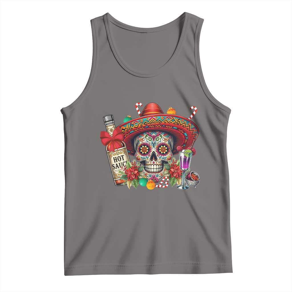 Cinco De Mayo Christmas Tank Top Mexican Sugar Skull Sombrero Tequila Party - Wonder Print Shop