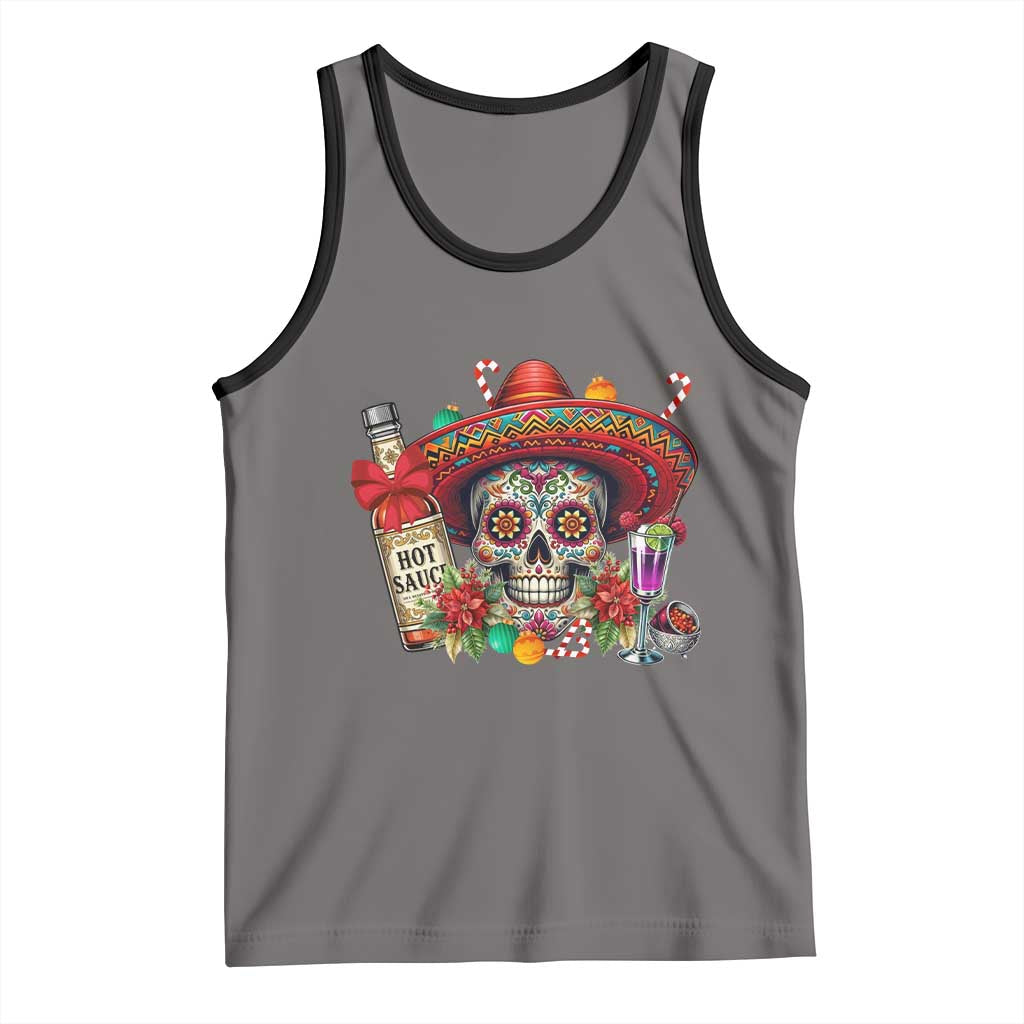 Cinco De Mayo Christmas Tank Top Mexican Sugar Skull Sombrero Tequila Party - Wonder Print Shop