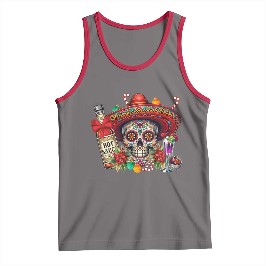 Cinco De Mayo Christmas Tank Top Mexican Sugar Skull Sombrero Tequila Party - Wonder Print Shop