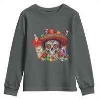 Cinco De Mayo Christmas Youth Sweatshirt Mexican Sugar Skull Sombrero Tequila Party - Wonder Print Shop