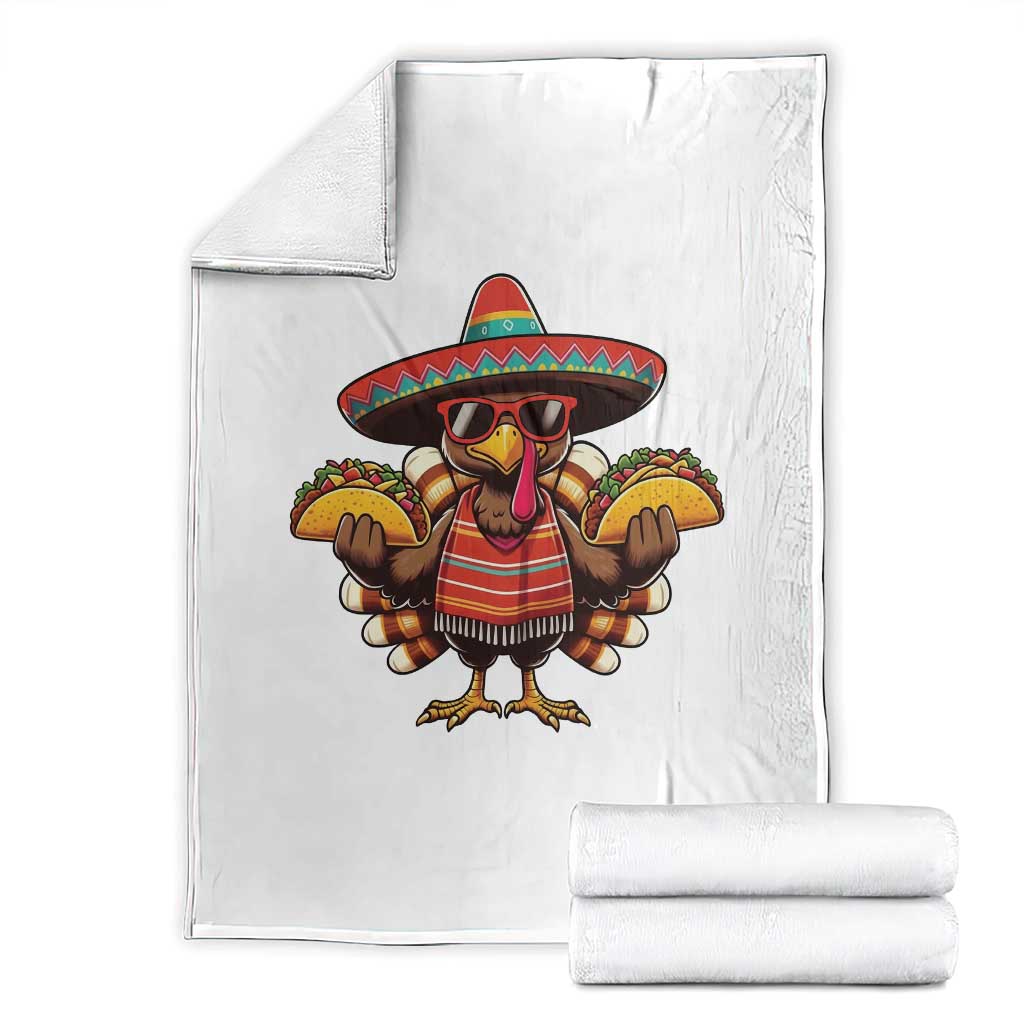 Funny Thanksgiving Turkey Throw Blanket Taco Mexican Christmas - Wonder Print Shop