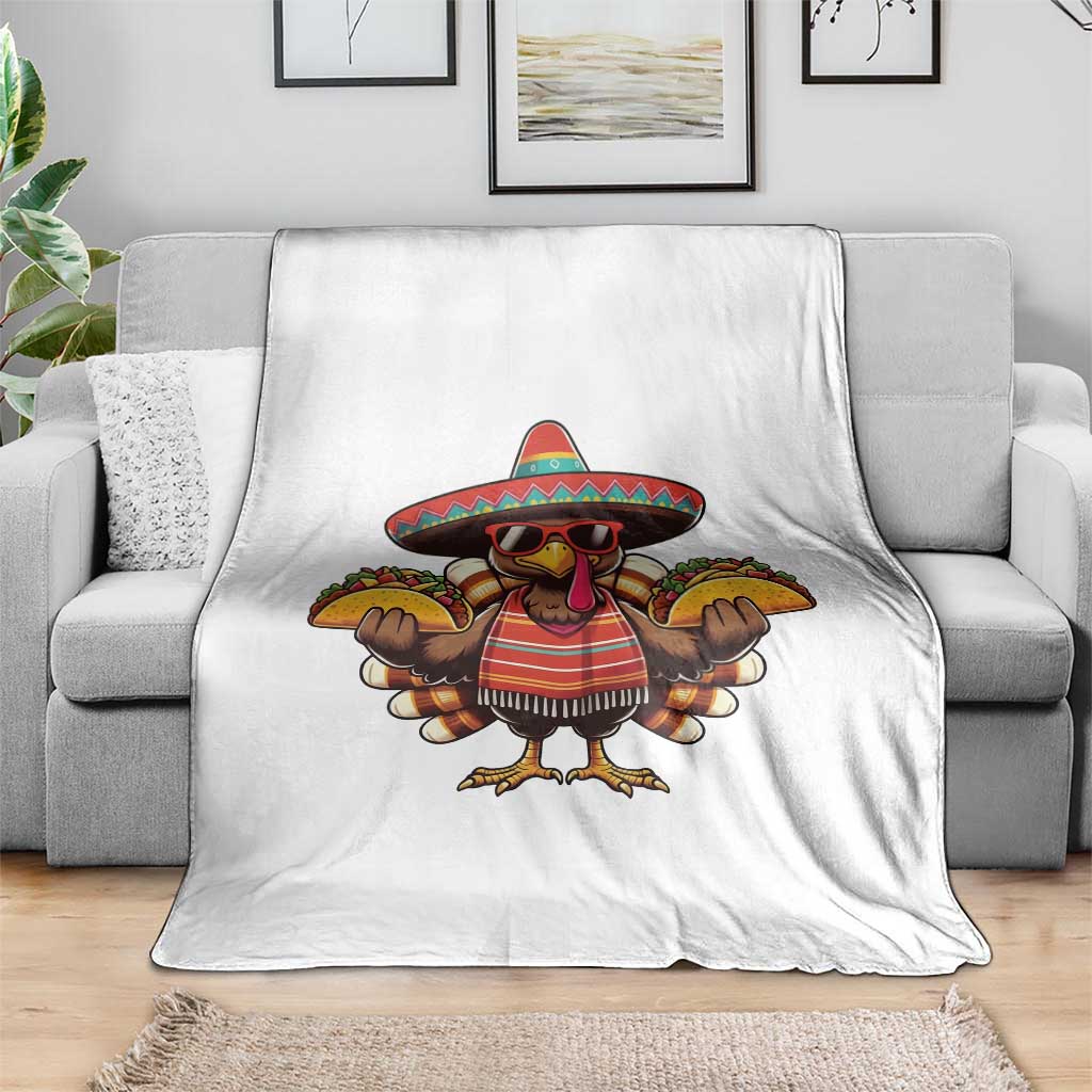 Funny Thanksgiving Turkey Throw Blanket Taco Mexican Christmas - Wonder Print Shop